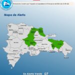 COE declara alerta verde en siete provincias por vaguada y lluvias