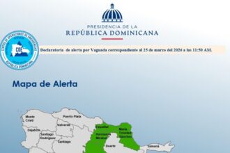 COE declara alerta verde en siete provincias por vaguada y lluvias