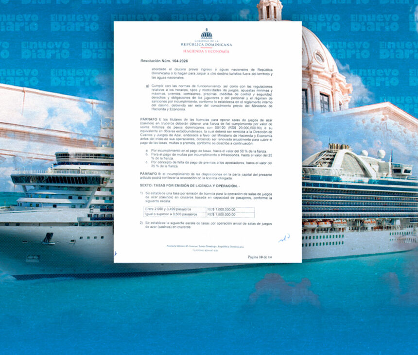República Dominicana exige licencia para casinos en cruceros
